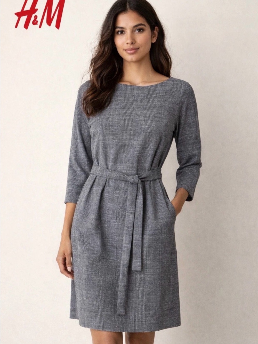 H&M Gray 3/4 Sleeve Dress